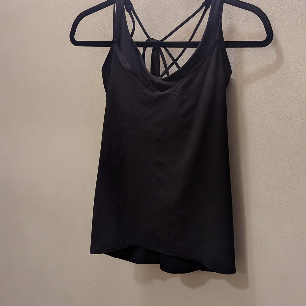Athleta Black Asymmetrical Backless Camisole Size Small